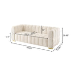 85 Modern Waffle Fabric Couch, Leisure Comfortable Sofa