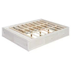 Whisen Queen Platform Bed Frame with 4 Storage Drawers and Footboard Storage