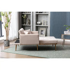 Velvet Upholstered Tufted Living Room Sleeper Sofa Chair With Rose Golden feet