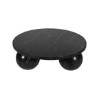 Round Marble Coffee Table with Sphere Legs, Multicolor, Seats 4??