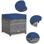 Costway 7 PCS Patio Rattan Dining Set Sectional Sofa Couch Ottoman - See Details