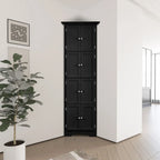 Tall Corner Storage Cabinet with 8 Doors and 4 Shelves