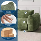 Chenille Fabric Modular Love Seat Sofa, 2-Seater Cloud sofa with High Resilience Sponge, Small Space Boneless Sofa
