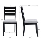 5-Piece Solid Wood 47L Dining Table Sets (1 Table+ 4 Slat Back Chairs)