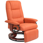 HomCom Faux Leather Adjustable Manual Swivel Base Recliner Chair with Comfortable and Relaxing Footrest