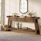Lantine 2-Tier Sofa Table with 3 Drawers, 70.9 Console Table with Raised Baffle and Storage Shelves for Living Room, Hallway, Entryway
