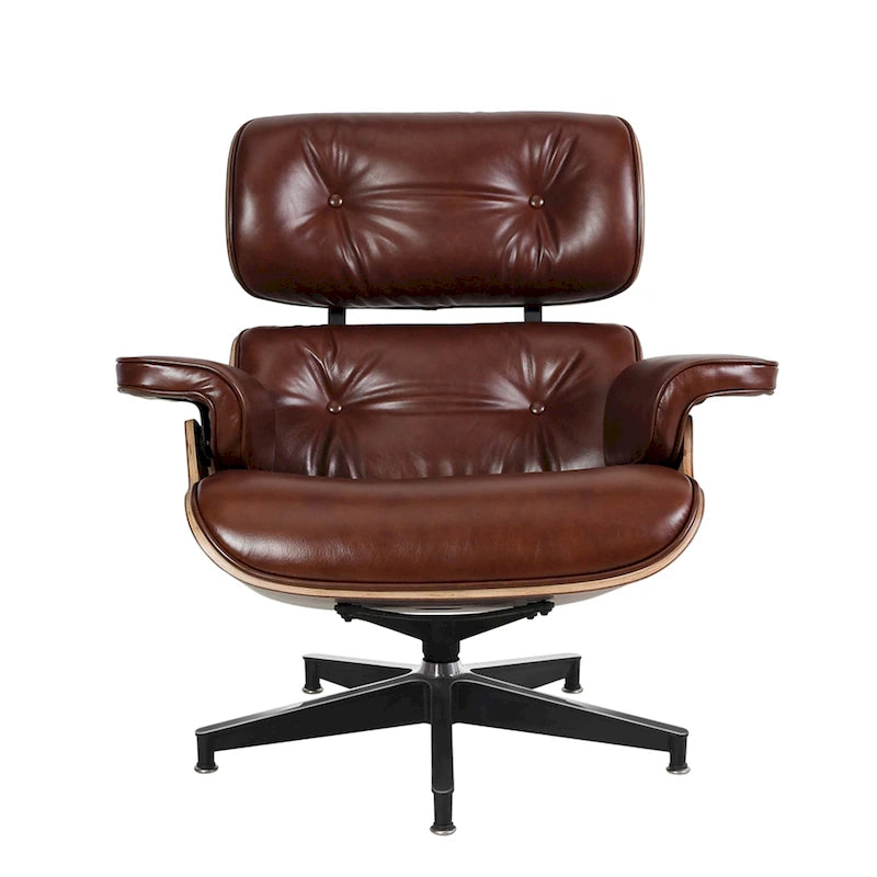 Poltrona reclinabile Mid-Century Modern in pelle