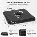 MAISON ARTS 12 FT Automatic Hydraulic Cantilever Umbrella Aluminum Pole 360 Degree Rotation