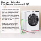 Black / White Heavy-Duty Metal Washer & Dryer Pedestal Stand ?C Single Unit, Anti-Vibration