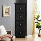 Tall Corner Storage Cabinet with 8 Doors and 4 Shelves