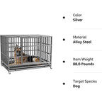 BOSSIN Cage pour Chien Robuste Indestructible 48/38 Pouces, Niche Anti-Évasion avec Roues Verrouillables