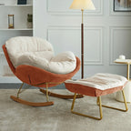 Modern Velvet Ergonomic Upholstered Rocking Chair for Nursery