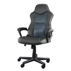 Elama High Back Faux Leather Adjustable Office Chair in Charcoal Grey