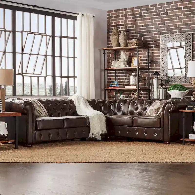 Divano componibile Chesterfield a L a 6 posti Gdansk