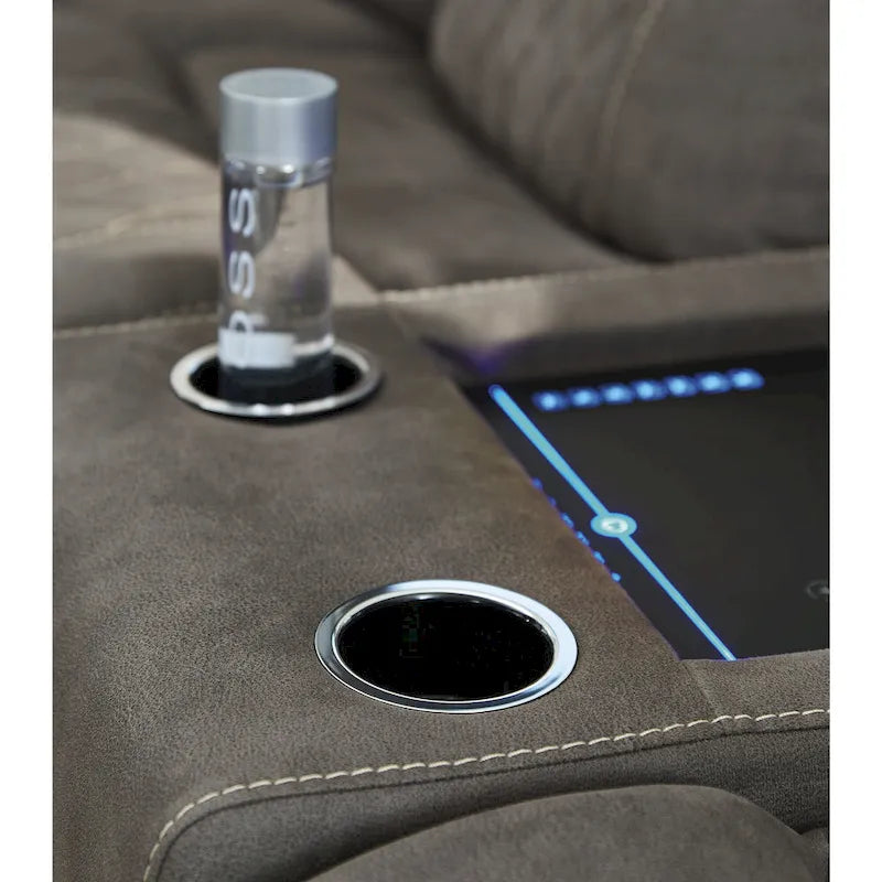 Divano componibile reclinabile elettrico a 6 posti Hoopster grigio Signature Design by Ashley - 100L x 120P x 34H