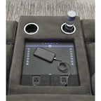 Divano componibile reclinabile elettrico a 6 posti Hoopster grigio Signature Design by Ashley - 100L x 120P x 34H