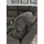 Divano componibile reclinabile elettrico a 6 posti Hoopster grigio Signature Design by Ashley - 100L x 120P x 34H