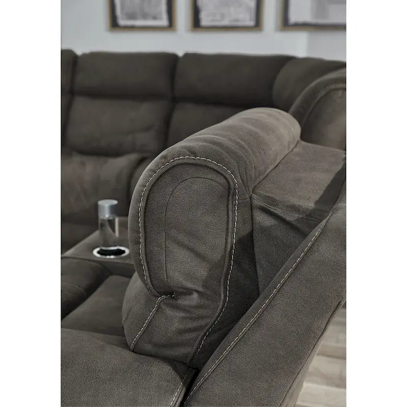 Divano componibile reclinabile elettrico a 6 posti Hoopster grigio Signature Design by Ashley - 100L x 120P x 34H
