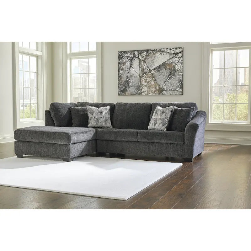 Signature Design by Ashley Biddeford Ebano Divano Letto Sezionale a 2 Pezzi con Chaise - 120L x 75P x 40A
