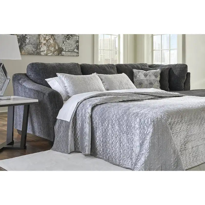 Signature Design by Ashley Biddeford Ebano Divano Letto Sezionale a 2 Pezzi con Chaise - 120L x 75P x 40A