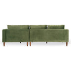 Divano sezionale in velluto Diana Mid-Century Modern a L con schienale a cuscini