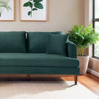 Divano sezionale in velluto Diana Mid-Century Modern a L con schienale a cuscini