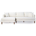 Divano sezionale in velluto Diana Mid-Century Modern a L con schienale a cuscini