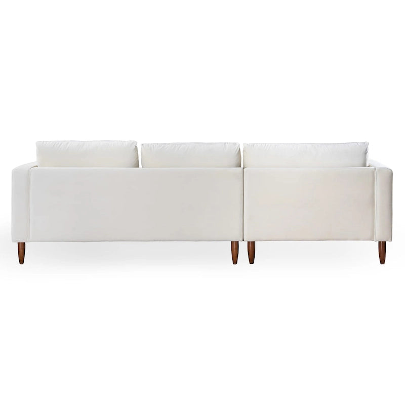 Divano sezionale in velluto Diana Mid-Century Modern a L con schienale a cuscini