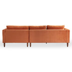 Divano sezionale in velluto Diana Mid-Century Modern a L con schienale a cuscini