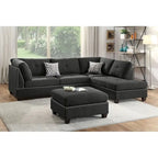 Set divano componibile reversibile a 3 pezzi rivestito in tessuto Bobkona Chaise