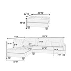 Set divano componibile reversibile a 3 pezzi rivestito in tessuto Bobkona Chaise