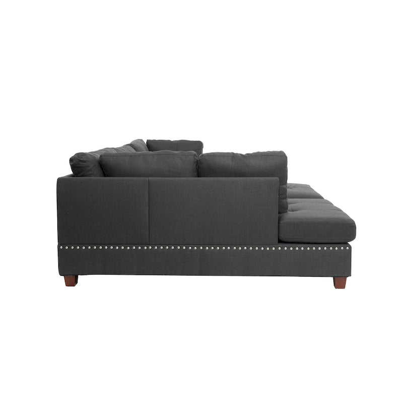 Set divano componibile reversibile a 3 pezzi rivestito in tessuto Bobkona Chaise