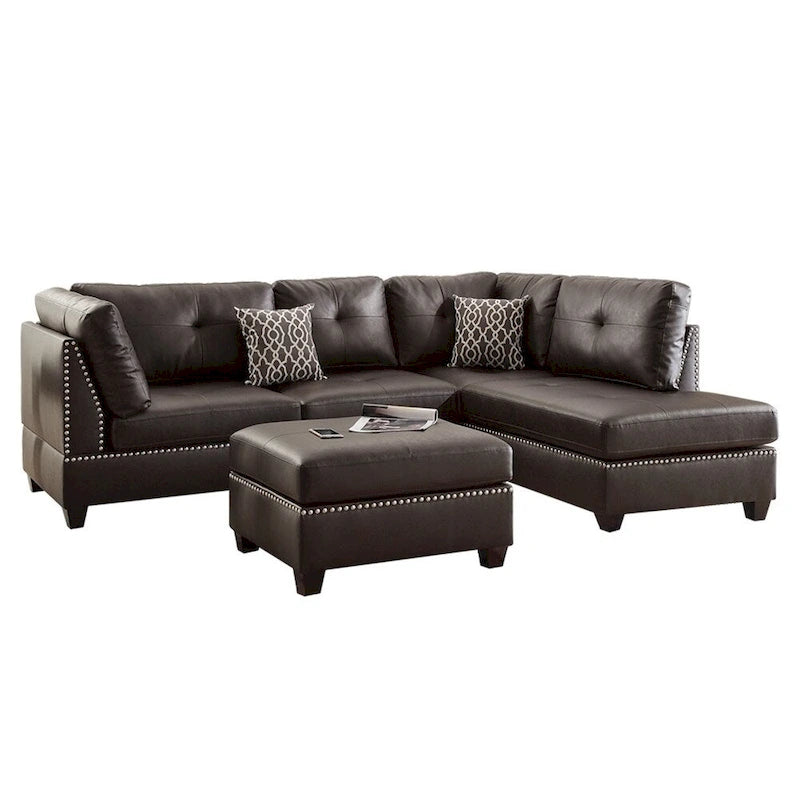 Set divano componibile reversibile a 3 pezzi rivestito in tessuto Bobkona Chaise
