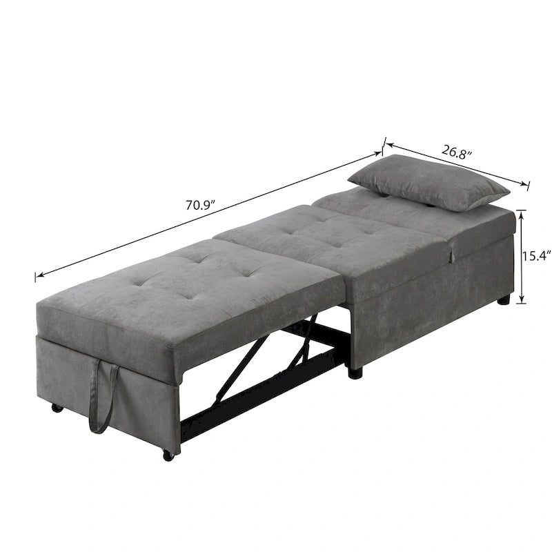 Lordear Divano letto singolo 4 in 1 regolabile Futon Divano letto pieghevole Sedia convertibile - 39.9 x 26.8