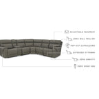 Divano sezionale reclinabile a sette posti Starbot Gray di Signature Design by Ashley - 112W x 112D x 42H
