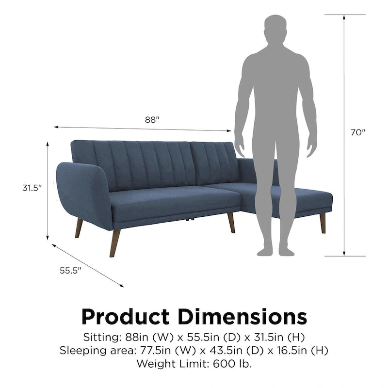 Divano componibile futon Brittany di Novogratz