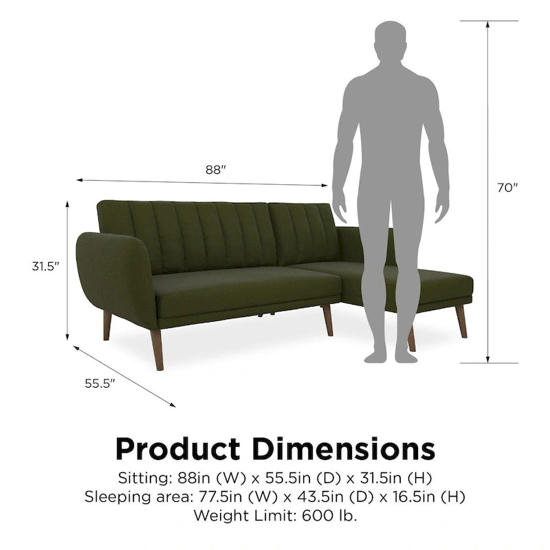Divano componibile futon Brittany di Novogratz