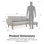 Divano componibile futon Brittany di Novogratz