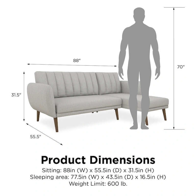 Divano componibile futon Brittany di Novogratz