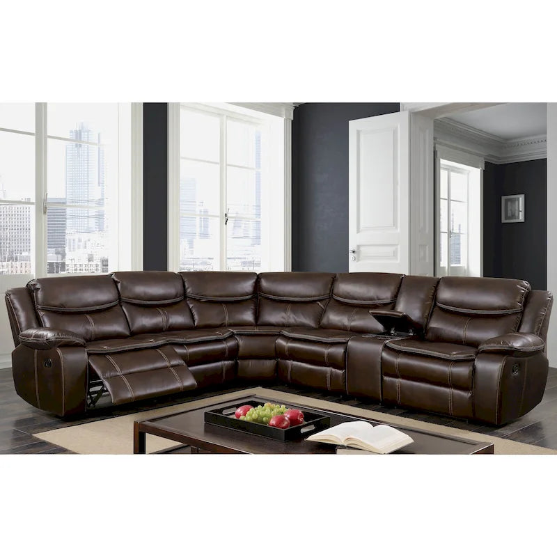 Divano componibile reclinabile Sory Transitional in similpelle Furniture of America