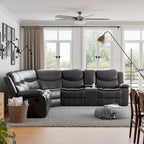 Furniture of America Sory Transitional Faux Leather Reclining Sectional Sofa
