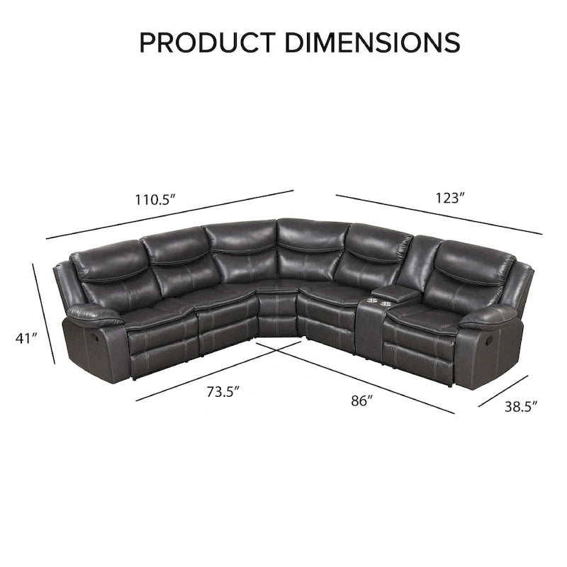 Divano componibile reclinabile Sory Transitional in similpelle Furniture of America
