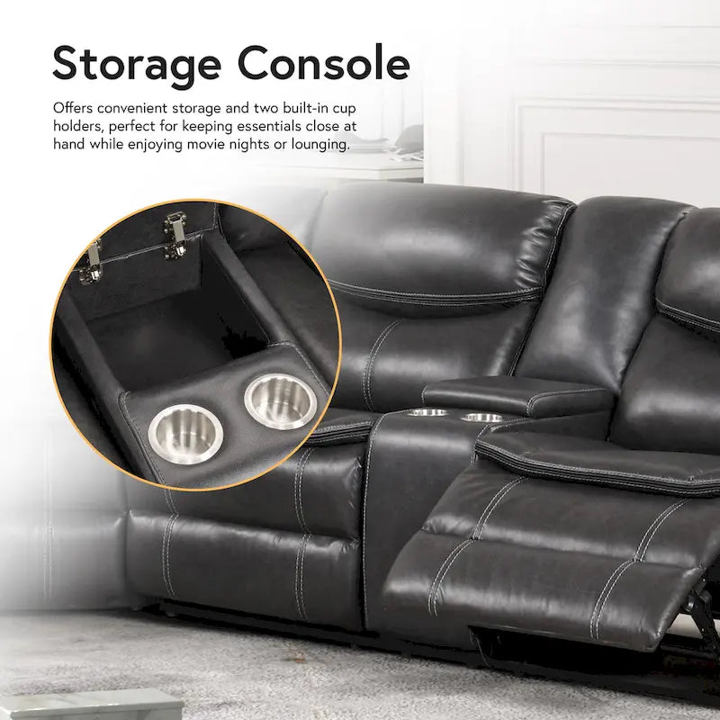 Divano componibile reclinabile Sory Transitional in similpelle Furniture of America
