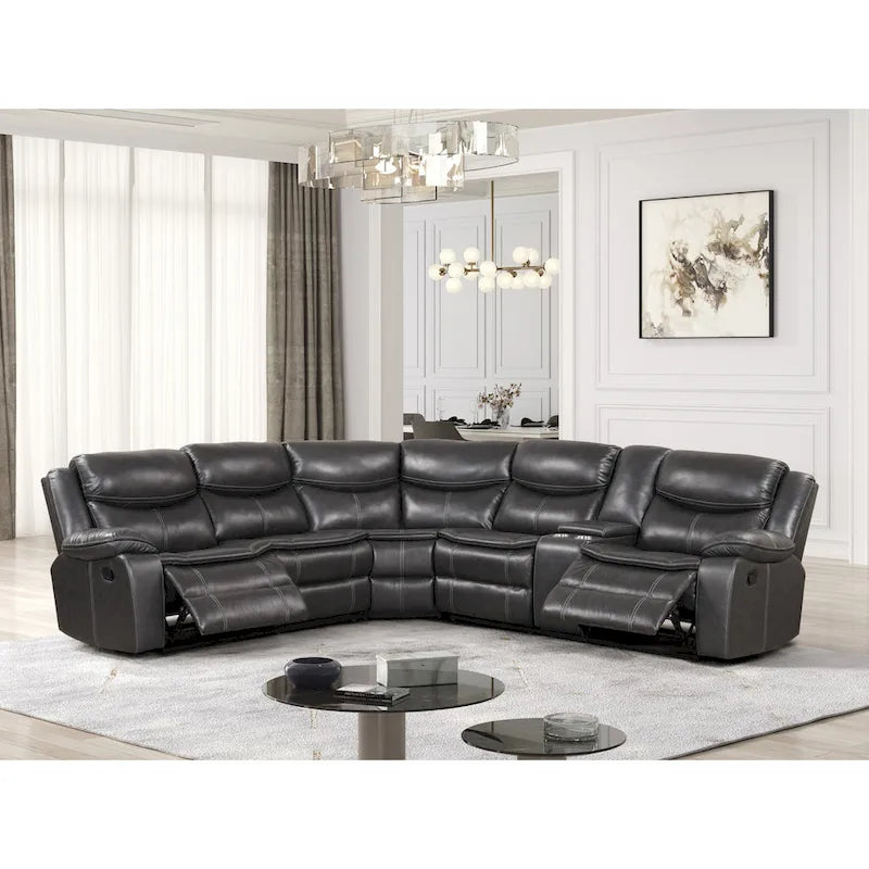 Divano componibile reclinabile Sory Transitional in similpelle Furniture of America