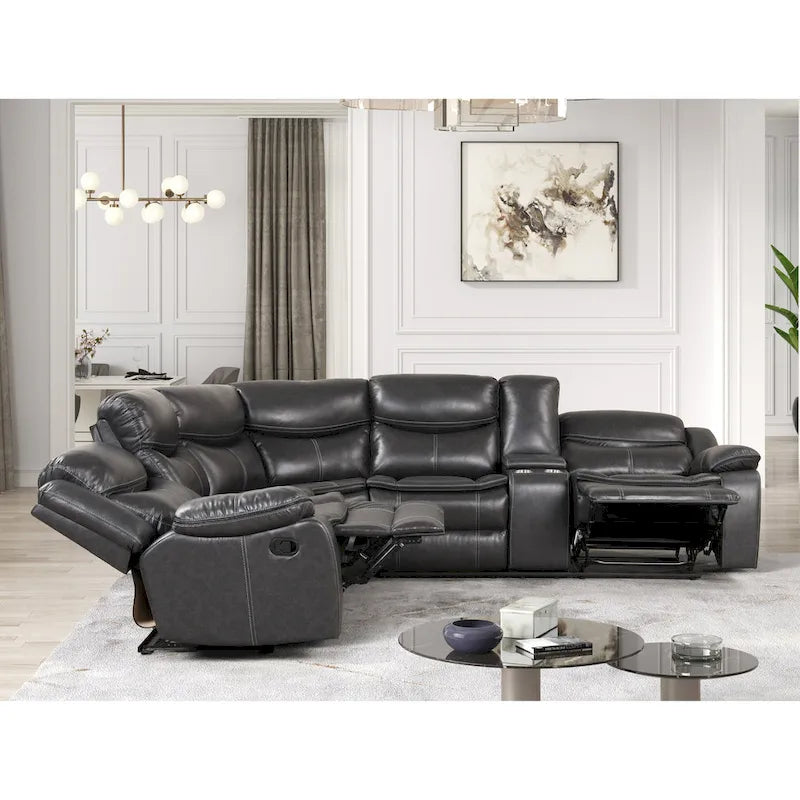 Divano componibile reclinabile Sory Transitional in similpelle Furniture of America
