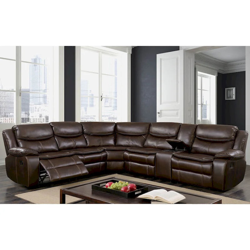 Divano componibile reclinabile Sory Transitional in similpelle Furniture of America