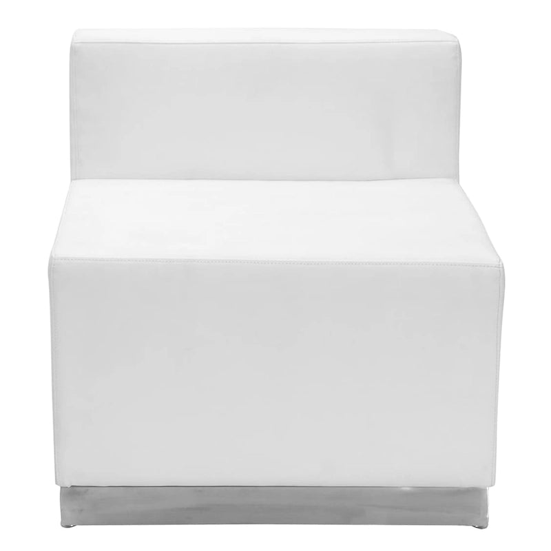 Configurazione reception modulare a 5 pezzi in LeatherSoft con schienale e seduta tesi