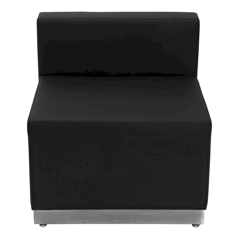 Configurazione reception modulare a 5 pezzi in LeatherSoft con schienale e seduta tesi