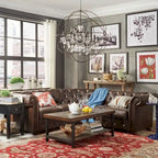 Divano componibile a elle Chesterfield Knightsbridge con bracciolo a voluta di iNSPIRE Q Artisan
