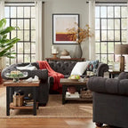 Divano componibile a elle Chesterfield Knightsbridge con bracciolo a voluta di iNSPIRE Q Artisan